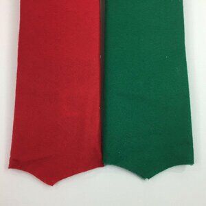 Holiday Time Set 2 Red Green 48" Felt Christmas Tree Skirt Round Scallop Edge
